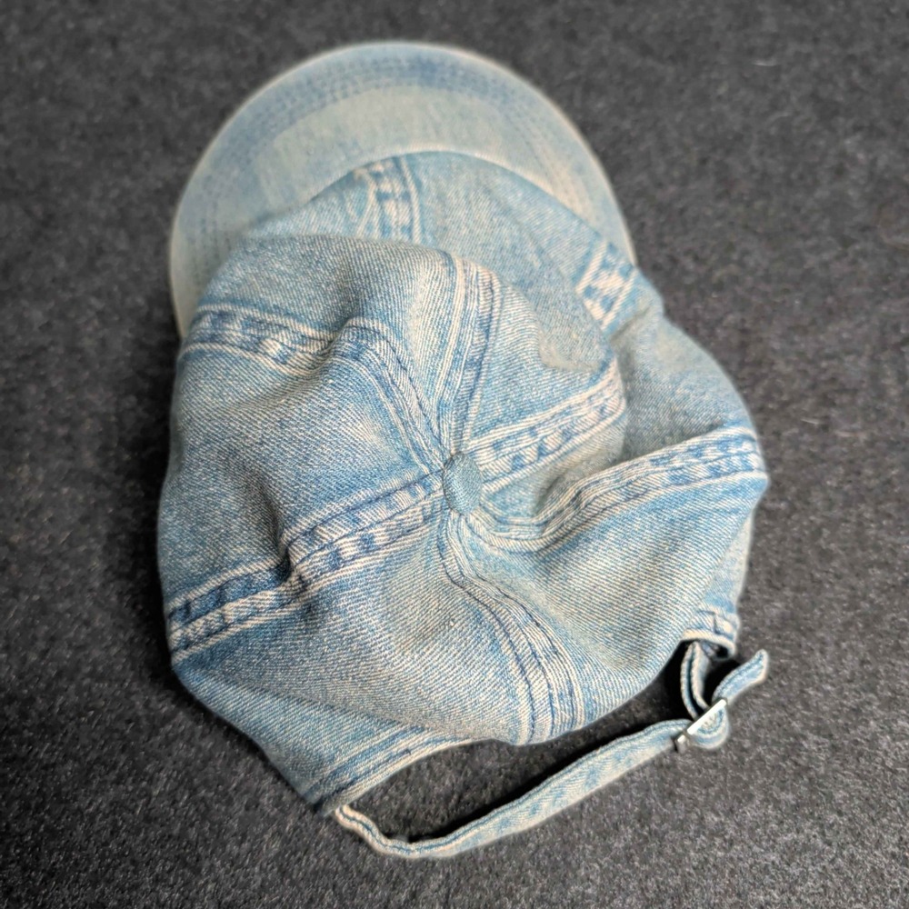 Unbranded Denim Baseball Cap Mens OSFM Light Blue Acid Wash Adjustable Strap